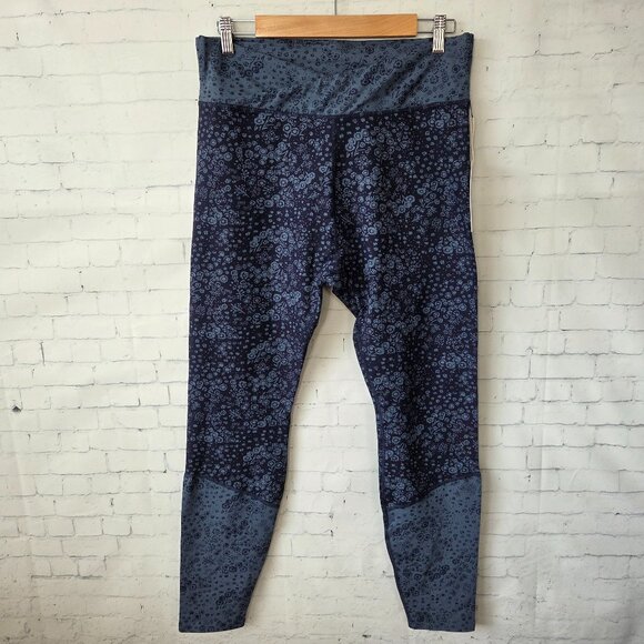 Pact Organic Go To Crossover Leggings Size XL Dandelion Fields Navy Slate NEW - Picture 1 of 9